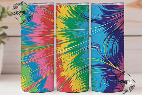 Psychedelic Tie Dye Radial Burst Tumbler Sublimation sassyprint 