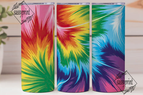 Psychedelic Tie Dye Radial Burst Tumbler Sublimation sassyprint 