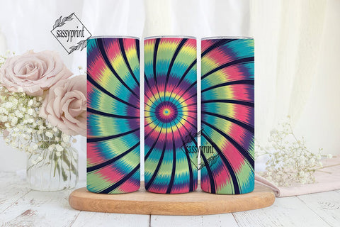 Psychedelic Tie Dye Spiral 20oz Tumbler Sublimation sassyprint 