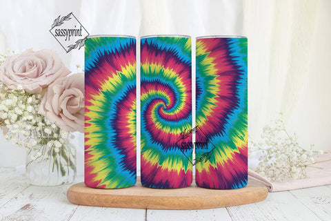 Psychedelic Tie Dye Spiral 20oz Tumbler Sublimation sassyprint 