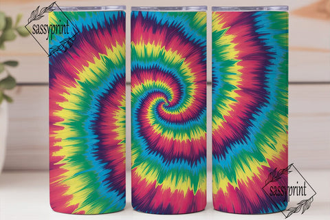 Psychedelic Tie Dye Spiral 20oz Tumbler Sublimation sassyprint 