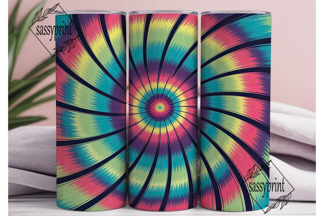 Psychedelic Tie Dye Spiral 20oz Tumbler Sublimation sassyprint 