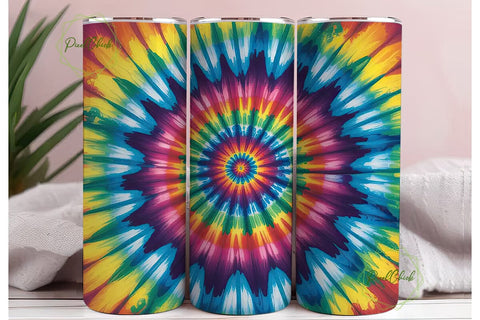 Psychedelic Tie Dye Swirl 20oz Tumbler Sublimation PixelChick 