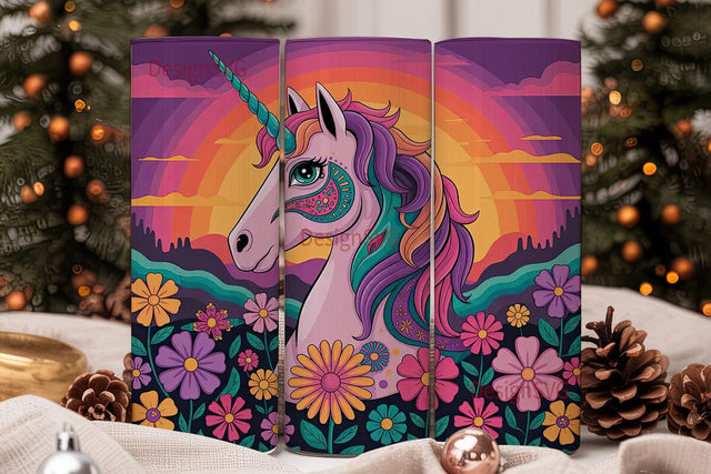 Psychedelic Unicorn 20oz Tumbler Wrap Sublimation DesignSVG 