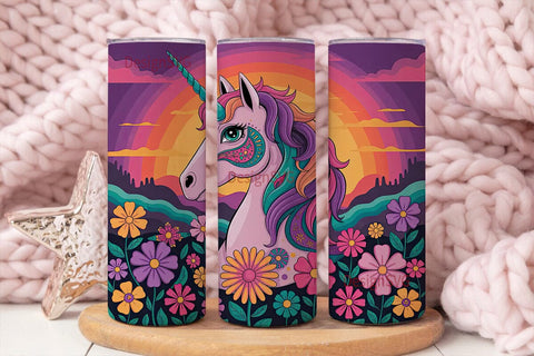 Psychedelic Unicorn 20oz Tumbler Wrap Sublimation DesignSVG 