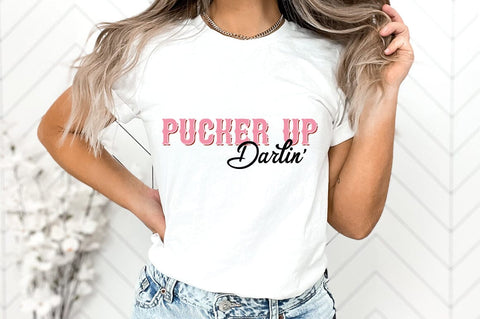 Pucker Up Darlin' Valentine SVG SVG Pickled Thistle Creative 