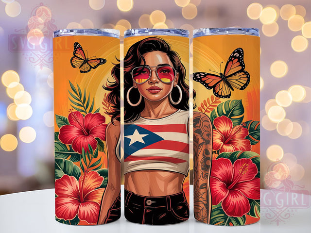 Puerto Rican Pride Latina 20oz Tumbler, Latina Tumbler Wrap, Puerto Rican Pride, Woman Tumbler Design, 20oz Tumbler Wrap, Caribbean Tumbler, Sublimation Latina Tumbler Sublimation SvggirlplusArt 