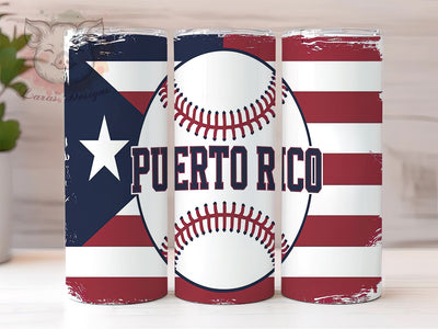 Puerto Rico Baseball Fan 20oz Tumbler, Baseball Drinkware, 20oz Sublimation, Sports Gift, Caribbean Pride, Custom Tumblers, Baseball Fan Gift Sublimation Lara' s Designs 
