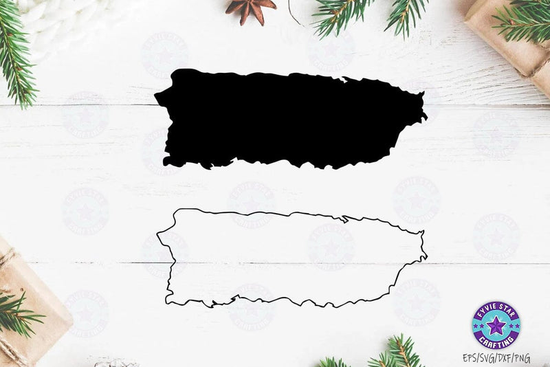 Puerto Rico EPS Vector Map Design - So Fontsy
