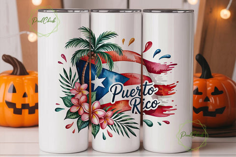 Puerto Rico Tumbler Wrap PNG Sublimation PixelChick 