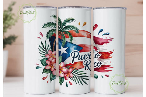 Puerto Rico Tumbler Wrap PNG Sublimation PixelChick 