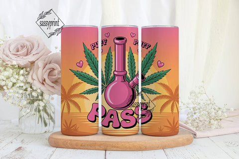 Puff Pass Bong 20oz Tumbler Wrap Sublimation sassyprint 