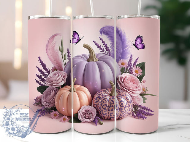 Puffy 3D Autumn Pumpkin Tumbler Wrap, 20oz Skinny Tumbler, Fall Tumbler Wrap, Sublimation Design, Puffy Tumbler Png, Autumn Tumbler Png, Tumbler Wrap Download Sublimation ToriDesigns 