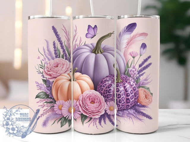 Puffy 3D Autumn Pumpkin Tumbler Wrap, 20oz Skinny Tumbler, Fall Tumbler Wrap, Sublimation Design, Puffy Tumbler Png, Autumn Tumbler Png, Tumbler Wrap Download Sublimation ToriDesigns 