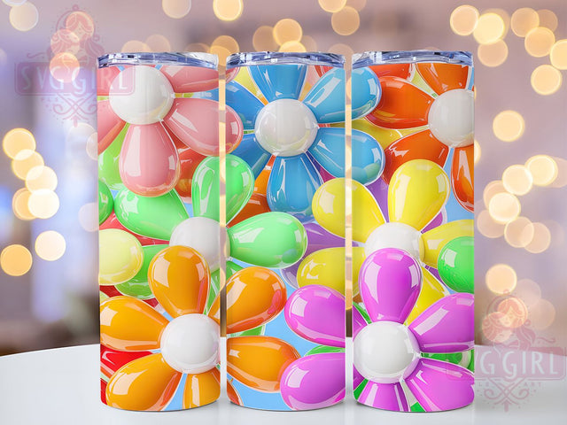Puffy 3D Bubble Flower Tumbler, 3D Bubble Flowers, Floral Tumbler Design, 20Oz Sublimation Wrap, Puffy Flower Art, Bubble Flower Print, Tumbler Sublimation Sublimation SvggirlplusArt 