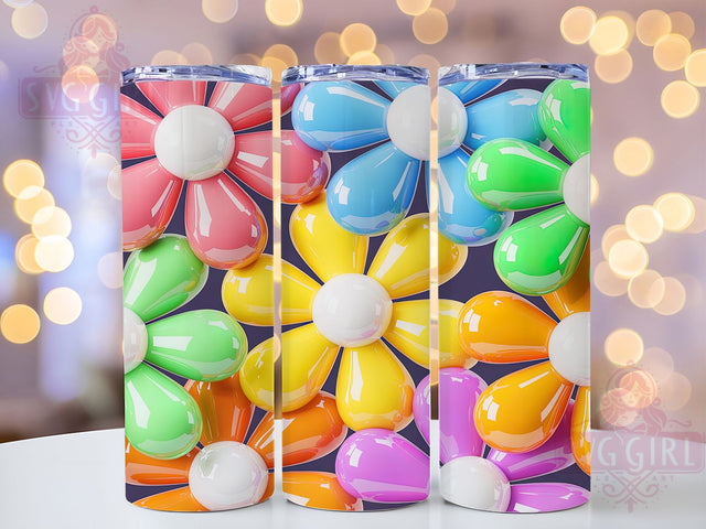 Puffy 3D Bubble Flower Tumbler, 3D Bubble Flowers, Floral Tumbler Design, 20Oz Sublimation Wrap, Puffy Flower Art, Bubble Flower Print, Tumbler Sublimation Sublimation SvggirlplusArt 