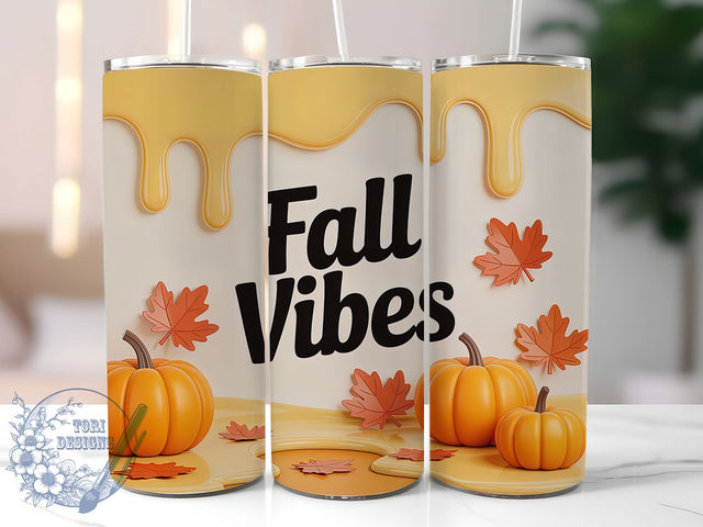 Puffy 3D Cozy Fall Tumbler, Puffy Fall Wrap, 20oz Sublimation, Autumn Vibes Cup, Cozy Fall Mug, Puffy Letter Tumbler, Fall Season Drinkware Sublimation ToriDesigns 