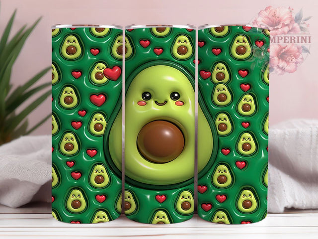 Puffy Avocado Hearts 20oz Tumbler, Puffy Avocado, Avocado Hearts, Avocado Tumbler, 20oz Tumbler, Puffy Hearts, Cute Avocado, Tumbler Wrap Sublimation Li Zamperini 