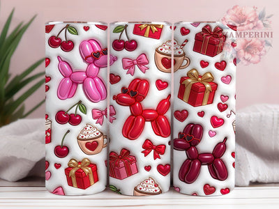 Puffy Balloon Dog Hearts 20oz Tumbler, Puffy Balloon Dog, Balloon Dog Hearts, Balloon Dog Tumbler, 20oz Tumbler, Puffy Tumbler, Heart Tumbler, Tumbler Wrap Sublimation Li Zamperini 