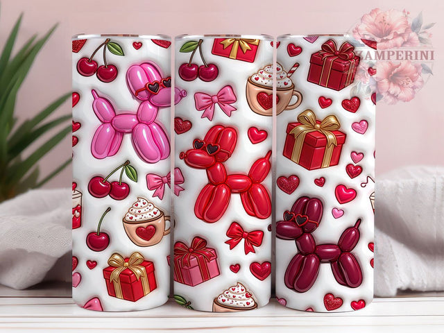 Puffy Balloon Dog Hearts 20oz Tumbler, Puffy Balloon Dog, Balloon Dog Hearts, Balloon Dog Tumbler, 20oz Tumbler, Puffy Tumbler, Heart Tumbler, Tumbler Wrap Sublimation Li Zamperini 