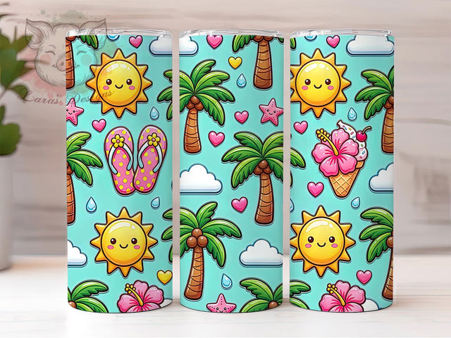 Puffy Beach Summer 20oz Tumbler, Puffy Beach, Beach Summer, Summer Tumbler, 20oz Tumbler, Beach Tumbler, Puffy Design, Tumbler Wrap Sublimation Lara' s Designs 