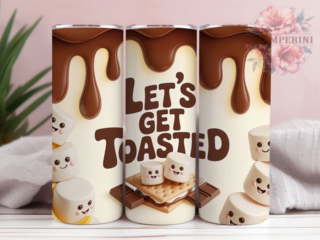 Puffy Camping S'more 20oz Tumbler, Puffy Bubble Cup Wrap, Toasted Marshmallow Design, Sublimation Tumbler Wrap, 20Oz Tumbler Design, Artistic Campfire Cup, Stylish Smore Wrap Sublimation Li Zamperini 