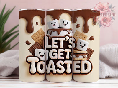 Puffy Camping S'more 20oz Tumbler, Puffy Bubble Cup Wrap, Toasted Marshmallow Design, Sublimation Tumbler Wrap, 20Oz Tumbler Design, Artistic Campfire Cup, Stylish Smore Wrap Sublimation Li Zamperini 