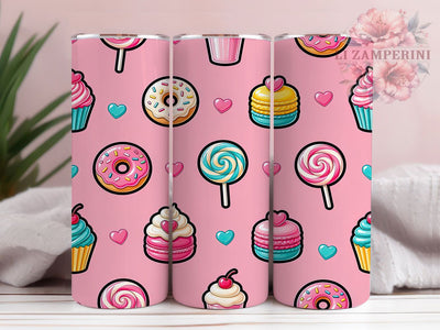 Puffy Candy Treats 20oz Tumbler, Puffy candy design, Sweet treats print, 20oz skinny tumbler, Candy tumbler wrap, Sublimation tumbler wrap, Cute candy pattern, Puffy dessert design Sublimation Li Zamperini 