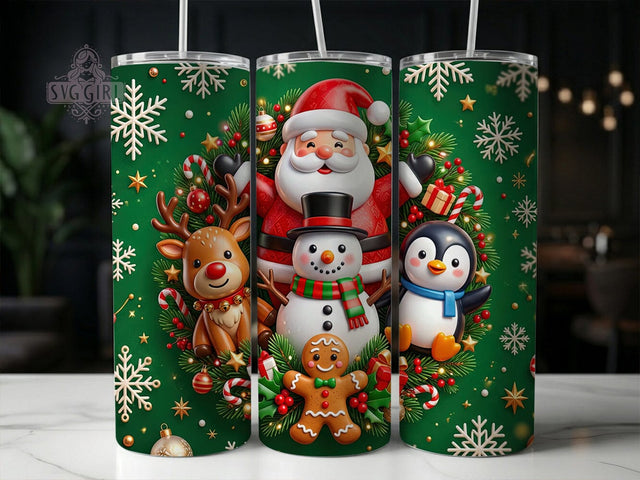 Puffy Christmas Friends 20oz Tumbler, Puffy Christmas Friends, Christmas Friends, Christmas Tumbler, 20oz Tumbler, Puffy Tumbler, Holiday Friends, Tumbler Wrap Sublimation SvggirlplusArt 