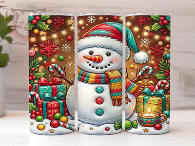 Puffy Christmas Snowman 20oz Tumbler, Puffy Christmas, Christmas Snowman, Puffy Snowman, Snowman Tumbler, Puffy Snowman PNG, Snowman Tumbler PNG, 20oz Tumbler Wrap Sublimation Lara' s Designs 