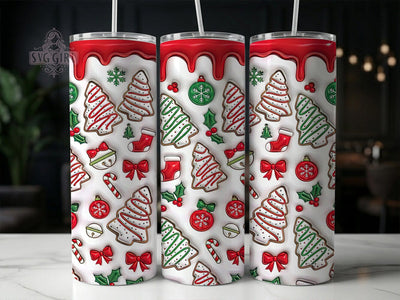 Puffy Christmas Tree Cakes 20oz Tumbler, Puffy Christmas Tree, Christmas Tree Cakes, Tree Cake Tumbler, Christmas Tumbler, 20oz Tumbler, Puffy Cake, Tumbler Wrap Sublimation SvggirlplusArt 