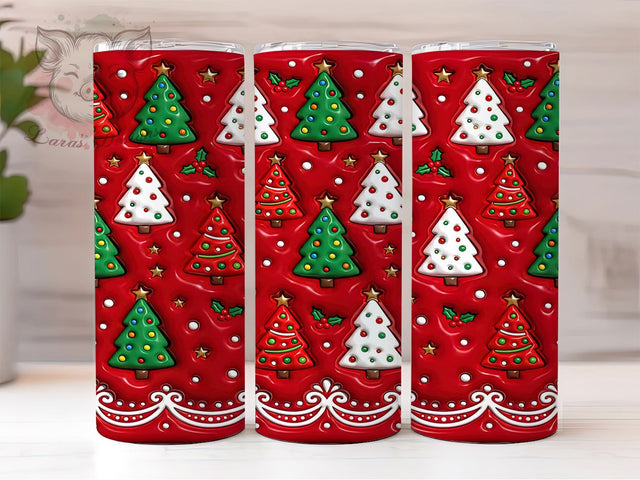 Puffy Christmas Trees 20oz Tumbler, Puffy Christmas, Christmas Trees, Puffy Xmas Trees, Puffy Tree Tumbler, Puffy Christmas PNG, Christmas Tree PNG, 20oz Tumbler Wrap Sublimation Lara' s Designs 