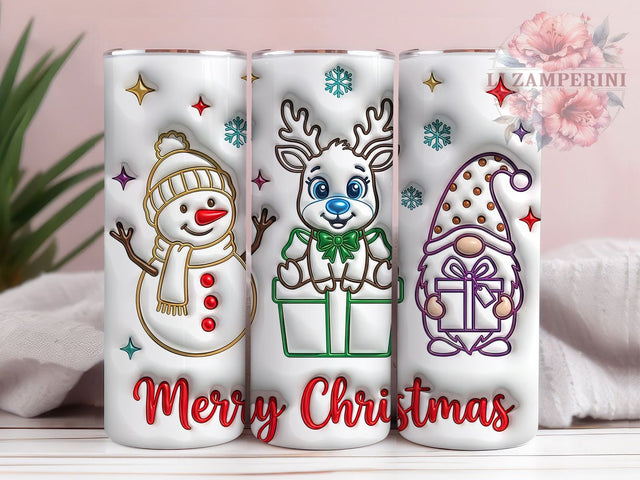 Puffy Christmas Trio 20oz Tumbler, Puffy Christmas Trio, Puffy Christmas, Christmas Trio, Puffy Trio Tumbler, Christmas Tumbler, Trio Tumbler Wrap, Puffy Christmas PNG Sublimation Li Zamperini 