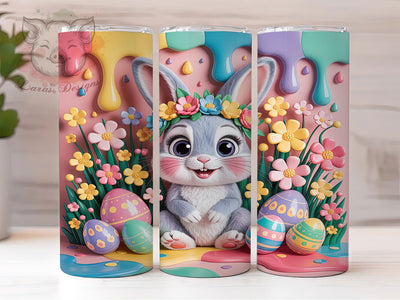 Puffy Easter Bunny 20oz Tumbler, Puffy Bunny, 20oz Tumbler Wrap, Sublimation PNG, Cute Holiday Cup, Spring Gift, Puffy Easter Design Sublimation Lara' s Designs 