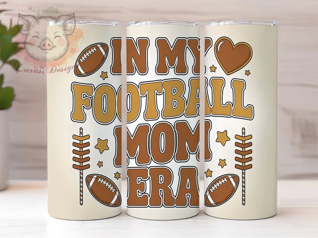 Puffy Football Mom Era Tumbler Wrap, Inflated Tumbler Wrap, Puffy Football Mom PNG, Game Day Tumbler, 20oz Skinny Tumbler, Football Mom Gift, In My Era Tumbler Sublimation Lara' s Designs 