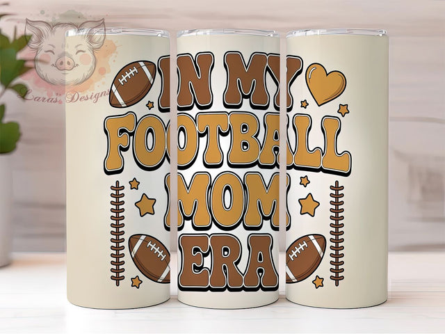 Puffy Football Mom Era Tumbler Wrap, Inflated Tumbler Wrap, Puffy Football Mom PNG, Game Day Tumbler, 20oz Skinny Tumbler, Football Mom Gift, In My Era Tumbler Sublimation Lara' s Designs 