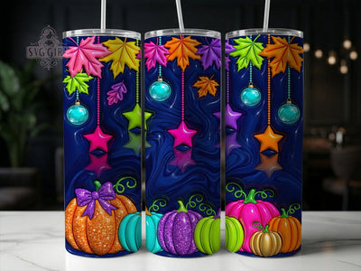 Puffy Glitter Pumpkins 20oz Tumbler, Puffy Glitter Pumpkins, Glitter Pumpkins, Pumpkin Tumbler, 20oz Tumbler, Puffy Pumpkin, Glitter Tumbler, Tumbler Wrap Sublimation SvggirlplusArt 
