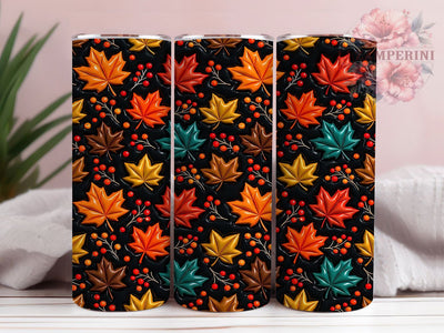 Puffy Glossy Maple Leaves 20oz Tumbler, Puffy Maple Leaves, Glossy Maple Leaves, Maple Leaves Tumbler, 20oz Tumbler, Fall Tumbler, Puffy Glossy Tumbler, Tumbler Wrap Sublimation Li Zamperini 