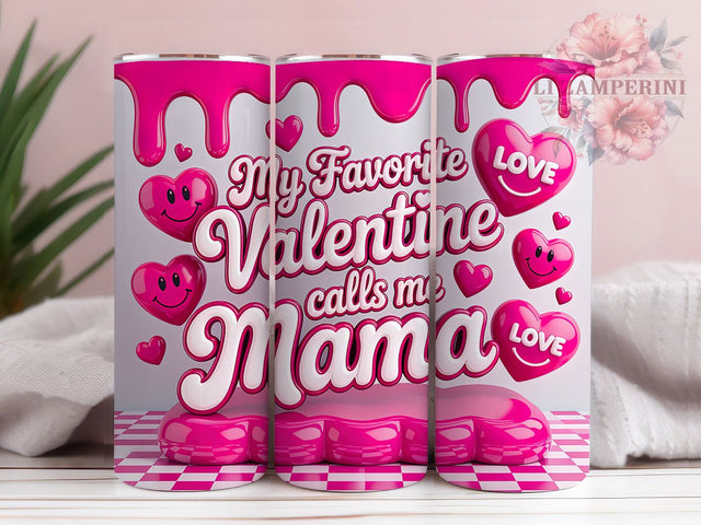 Puffy Hearts Mama Valentine Tumbler, Inflated Hearts Wrap, Cute Mom Cup, Romantic Sublimation Design, Valentine Gift Tumbler, Puffy Mama Wrap, Adorable Love Cup Sublimation Li Zamperini 