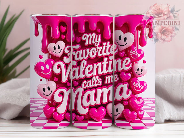 Puffy Hearts Mama Valentine Tumbler, Inflated Hearts Wrap, Cute Mom Cup, Romantic Sublimation Design, Valentine Gift Tumbler, Puffy Mama Wrap, Adorable Love Cup Sublimation Li Zamperini 