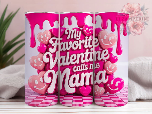 Puffy Hearts Mama Valentine Tumbler, Inflated Hearts Wrap, Cute Mom Cup, Romantic Sublimation Design, Valentine Gift Tumbler, Puffy Mama Wrap, Adorable Love Cup Sublimation Li Zamperini 