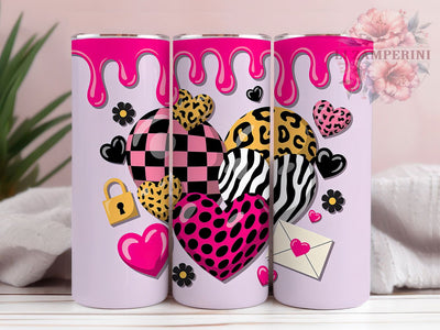 Puffy Inflated Valentine Hearts Tumbler, Puffy Valentine Wrap, Cute Hearts Cup, Romantic Sublimation Design, Valentine Gift Tumbler, Sweet Puffy Hearts Wrap, Adorable Love Cup Sublimation Li Zamperini 