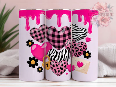 Puffy Inflated Valentine Hearts Tumbler, Puffy Valentine Wrap, Cute Hearts Cup, Romantic Sublimation Design, Valentine Gift Tumbler, Sweet Puffy Hearts Wrap, Adorable Love Cup Sublimation Li Zamperini 