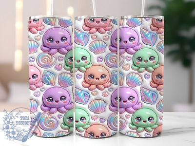 Puffy Kawaii Octopus 20oz Tumbler, Puffy Kawaii Octopus, Kawaii Octopus, Octopus Tumbler, 20oz Tumbler, Puffy Tumbler, Cute Octopus, Tumbler Wrap Sublimation ToriDesigns 