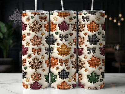 Puffy Maple Leaves 20oz Tumbler, Puffy Maple Leaves, Maple Leaves, Puffy Leaves, Maple Leaf Tumbler, 20oz Tumbler, Fall Tumbler, Tumbler Wrap Sublimation SvggirlplusArt 