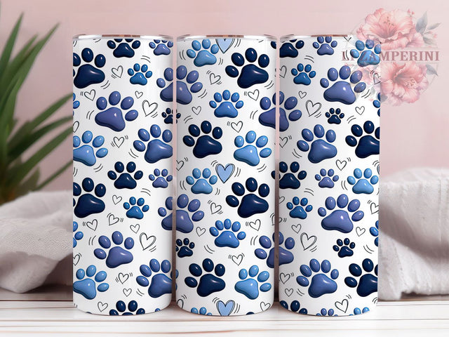 Puffy Navy Paw Hearts 20oz Tumbler, Puffy Navy Paw, Navy Paw Hearts, Paw Hearts, Paw Tumbler, 20oz Tumbler, Navy Tumbler, Tumbler Wrap Sublimation Li Zamperini 