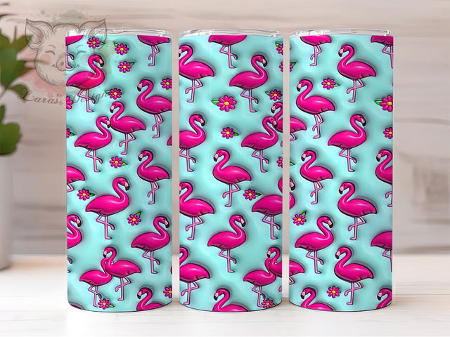 Puffy Pink Flamingo 20oz Tumbler, Puffy Pink Flamingo, Pink Flamingo, Puffy Flamingo, Flamingo Tumbler, 20oz Tumbler, Pink Tumbler, Tumbler Wrap Sublimation Lara' s Designs 