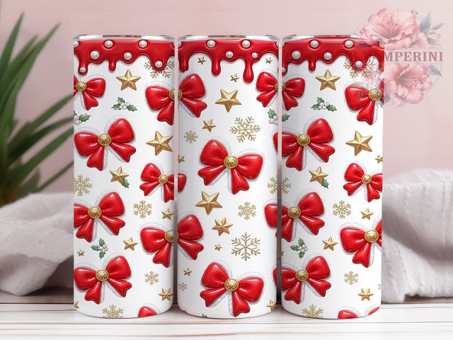 Puffy Red Bow Christmas 20oz Tumbler, Puffy Red Bow, Red Bow Christmas, Christmas Bow, Bow Tumbler, Christmas Tumbler, Holiday Tumbler, Tumbler Wrap Sublimation Li Zamperini 