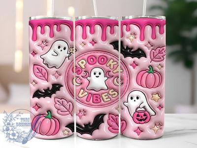Puffy Spooky Vibes 20oz Tumbler, Puffy Spooky Vibes, Puffy Spooky, Spooky Vibes, Puffy Tumbler, Spooky Tumbler, 20oz Tumbler, Tumbler Wrap Sublimation ToriDesigns 