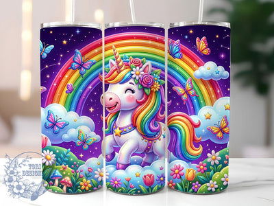 Puffy Unicorn Rainbow 20oz Tumbler, Puffy Unicorn, Unicorn Rainbow, Unicorn Tumbler, 20oz Tumbler, Rainbow Tumbler, Puffy Tumbler, Tumbler Wrap Sublimation ToriDesigns 
